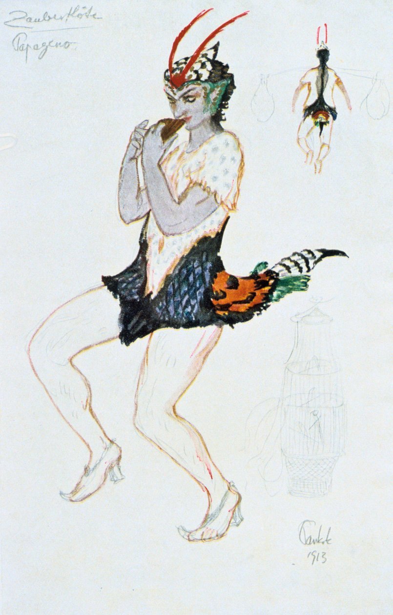 تصميم زي Papegeno ، 1913 بواسطة غير معروف