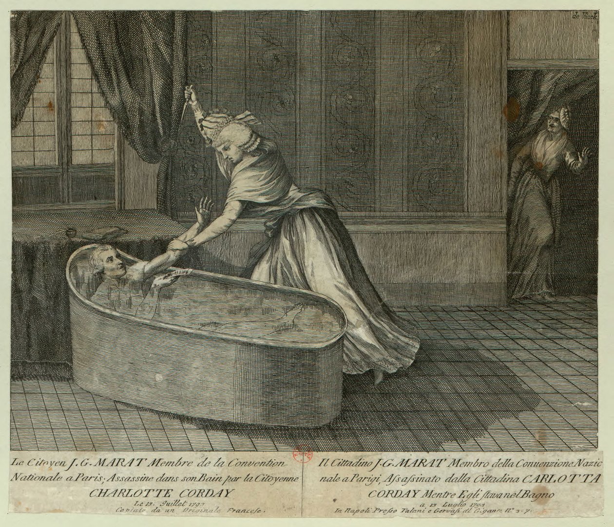 موت مارات ، ج. 1793. بواسطة غير معروف