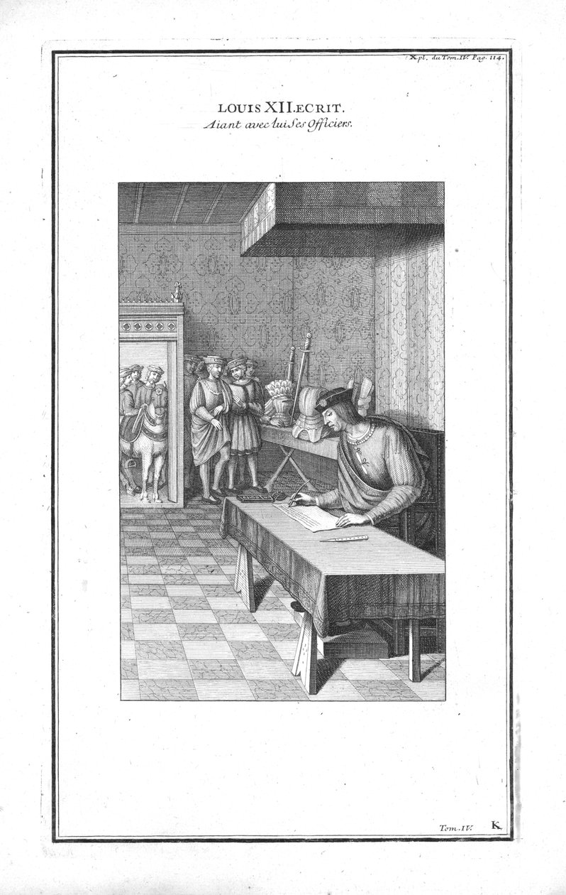 كتابة لويس الثاني عشر ، c1760. بواسطة غير معروف