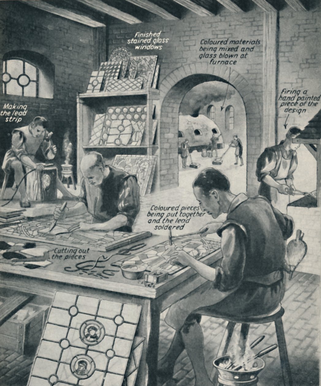 صنع نافذة زجاج ملون ، c1934 بواسطة غير معروف