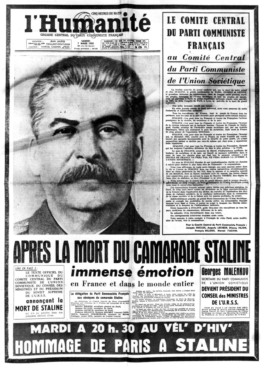 أخبار وفاة ستالين ، 7 مارس 1953 بواسطة غير معروف