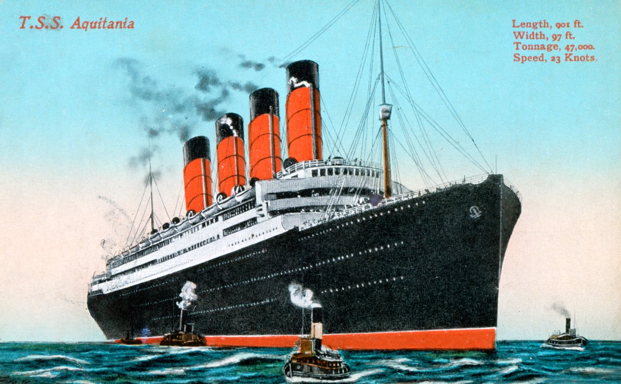 بطانة المحيط RMS Aquitania ، القرن 20 بواسطة غير معروف