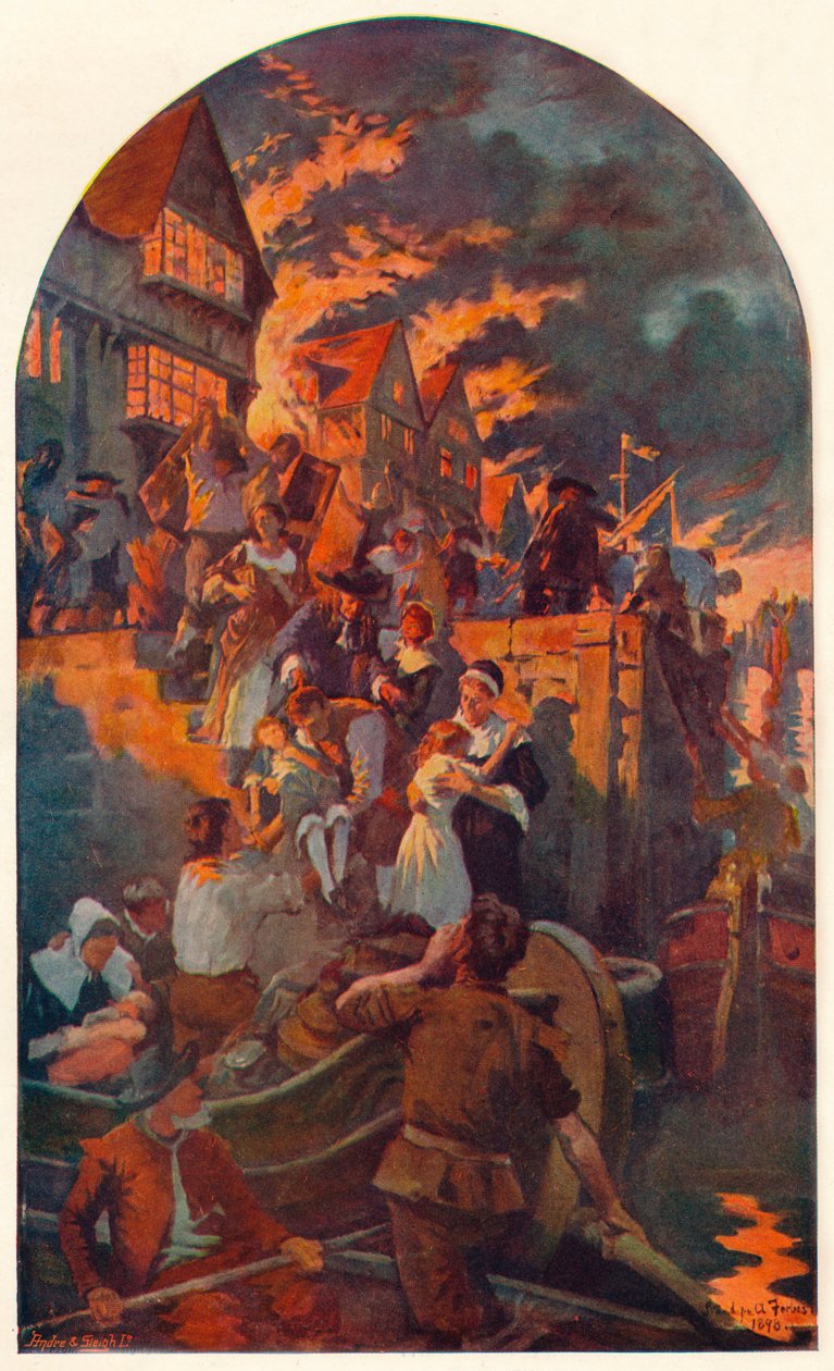 حريق لندن الكبير ، 1666 1905 بواسطة غير معروف