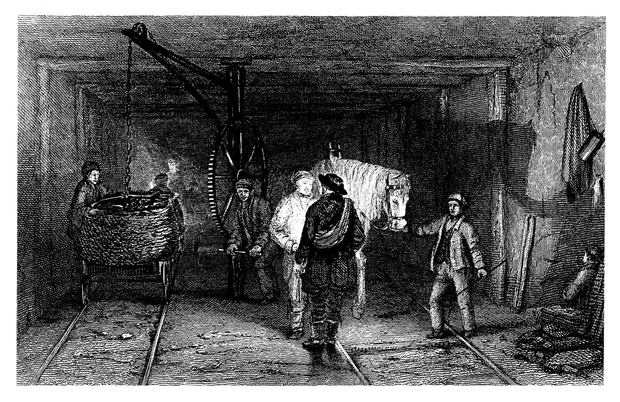 مشهد تحت الأرض في منجم فحم ، 1860 بواسطة غير معروف