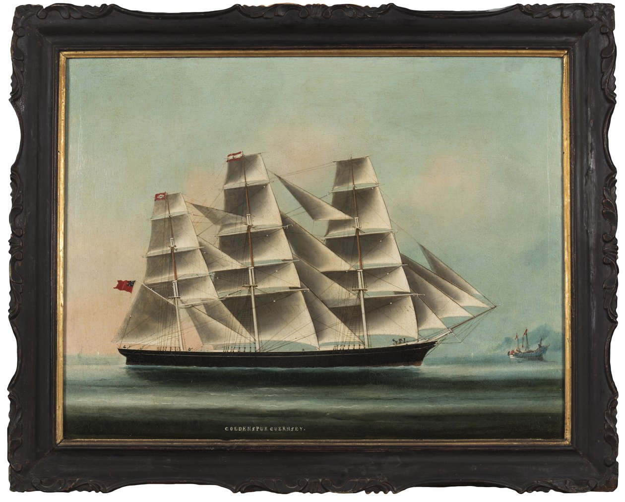 Golden Spur Guernsey: المقص التجاري الصيني يرفع العلم الصيني للحماية ، 1872 بواسطة غير معروف غير معروف