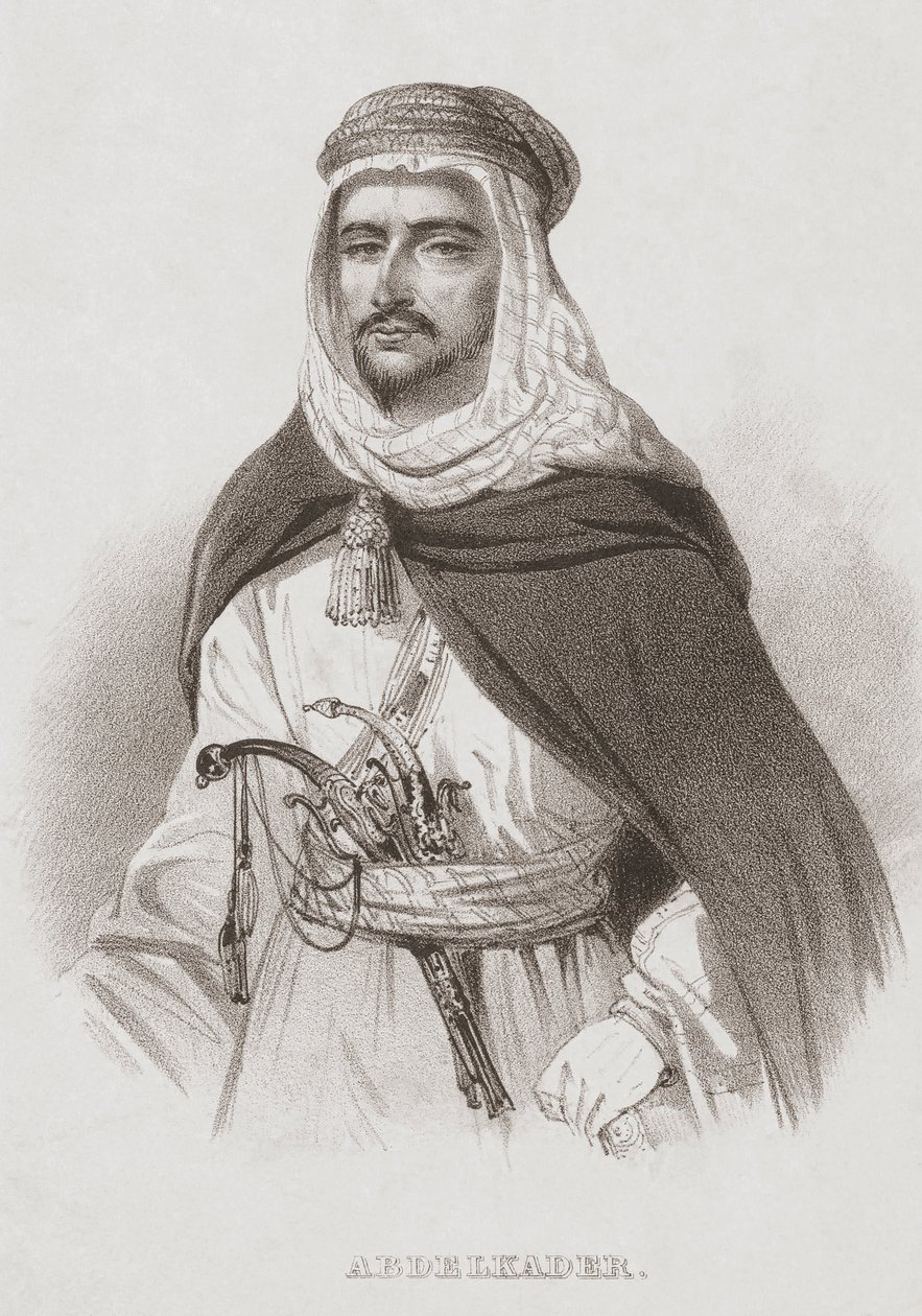Abdelkader ibn Muhieddine. بواسطة فنان غير معروف