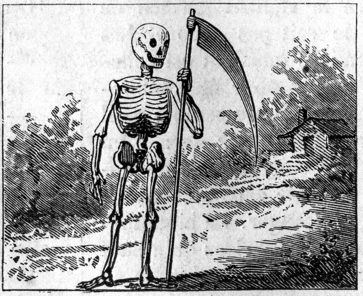 الموت يمثله مزيف. نقش 1860. بواسطة فنان غير معروف