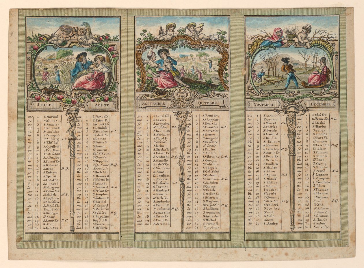 تقويم 1789 بواسطة فنان غير معروف