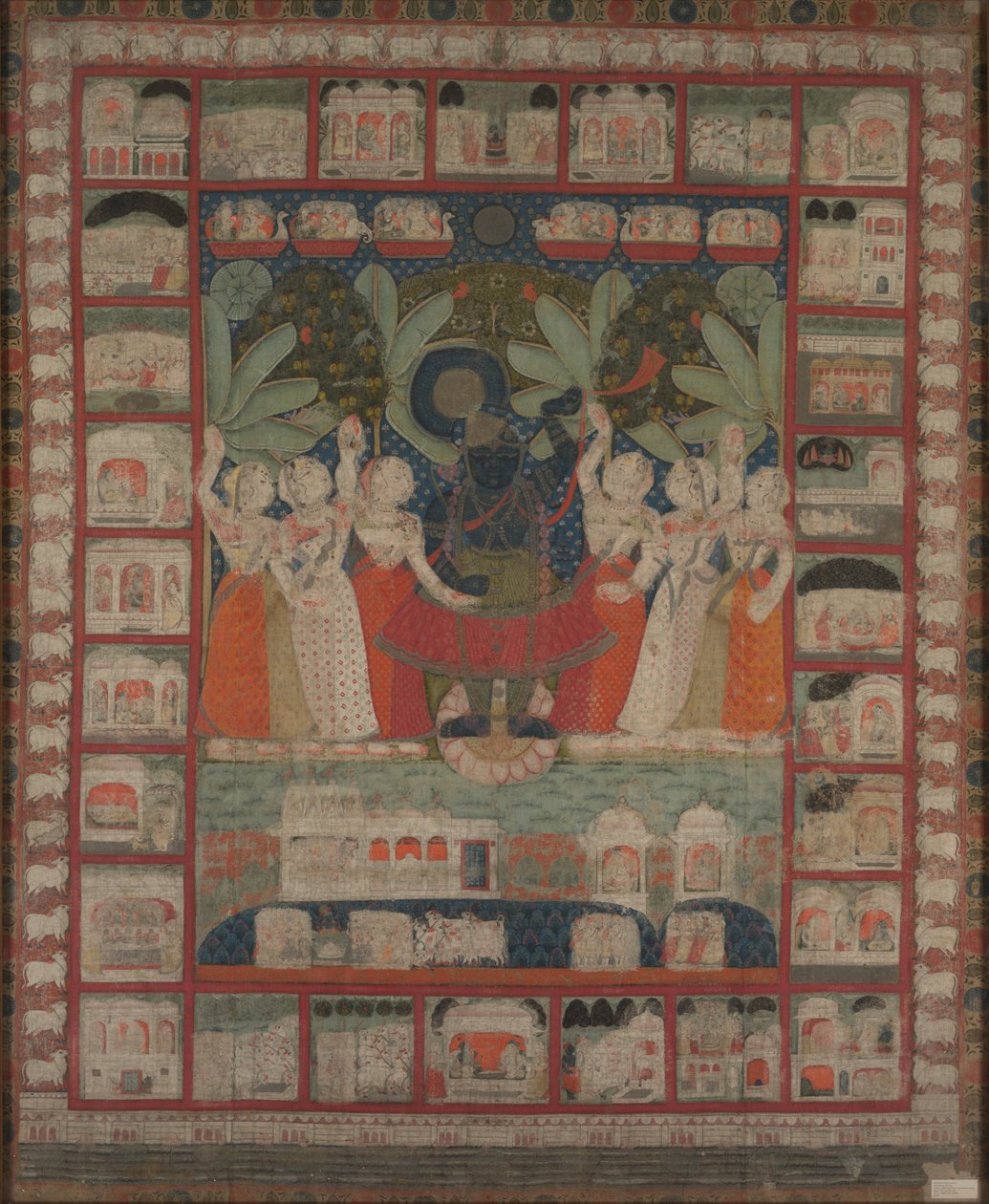 Pichwai من Shri Nathji بواسطة فنان غير معروف