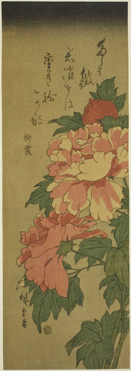 الفاونيا بواسطة Utagawa Hiroshige