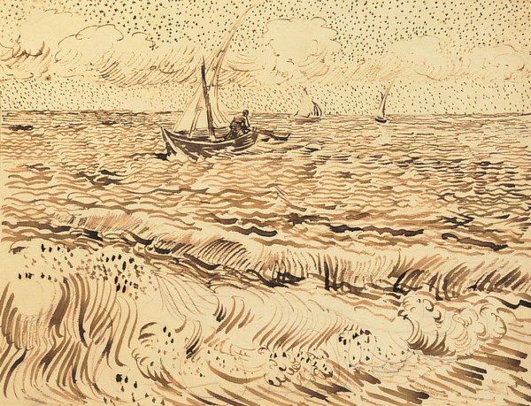 قوارب الصيد في Saintes-Maries-de-la-Mer بواسطة فنسنت فان جوخ