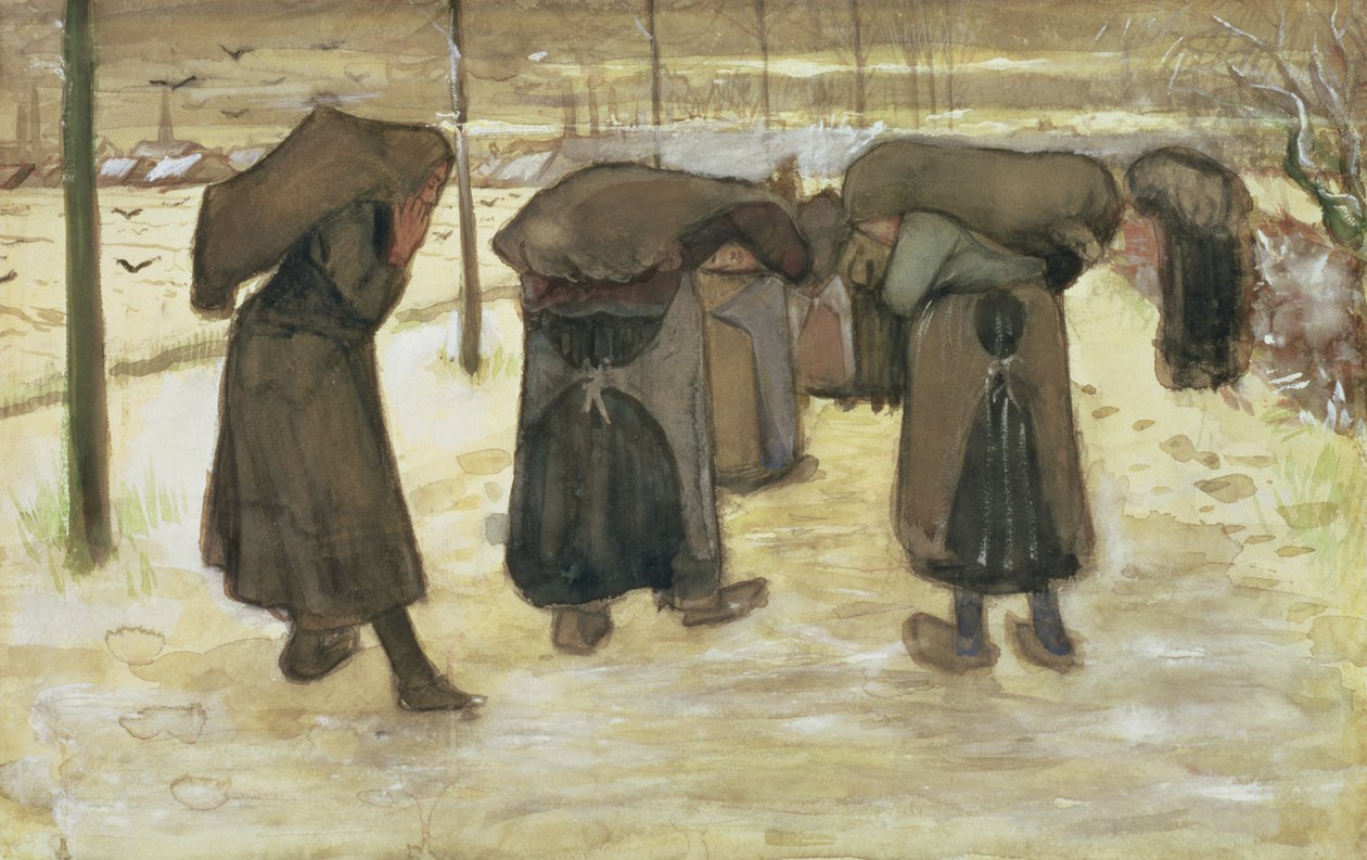 زوجات عمال المناجم يحملون أكياس الفحم ، 1882 بواسطة فنسنت فان جوخ