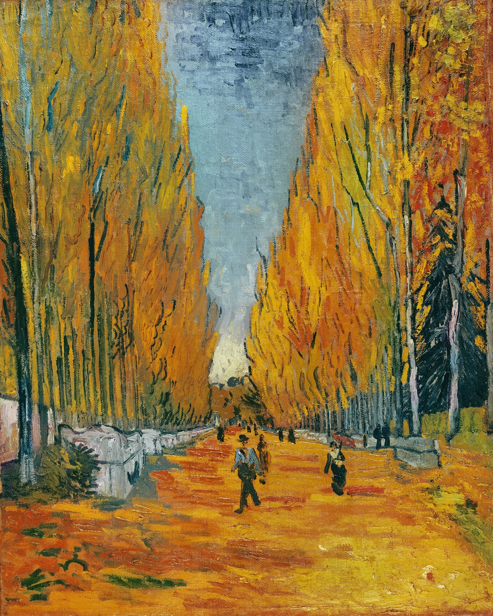 L "Allee des Alyscamps ، آرل ، 1888 بواسطة فنسنت فان جوخ