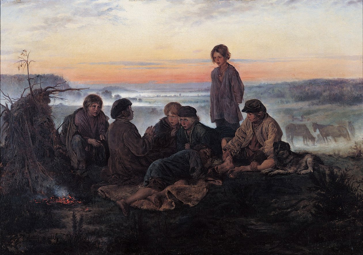 The Bezhin Lea ، 1869 بواسطة فلاديمير إيغوروفيتش ماكوفسكي