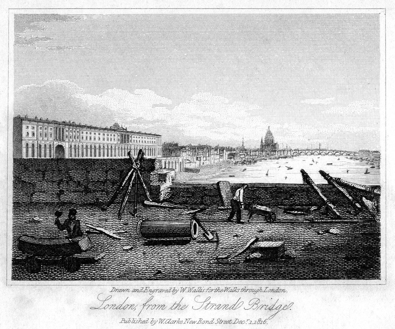 لندن من جسر ستراند ، 1816. بواسطة دبليو واليس