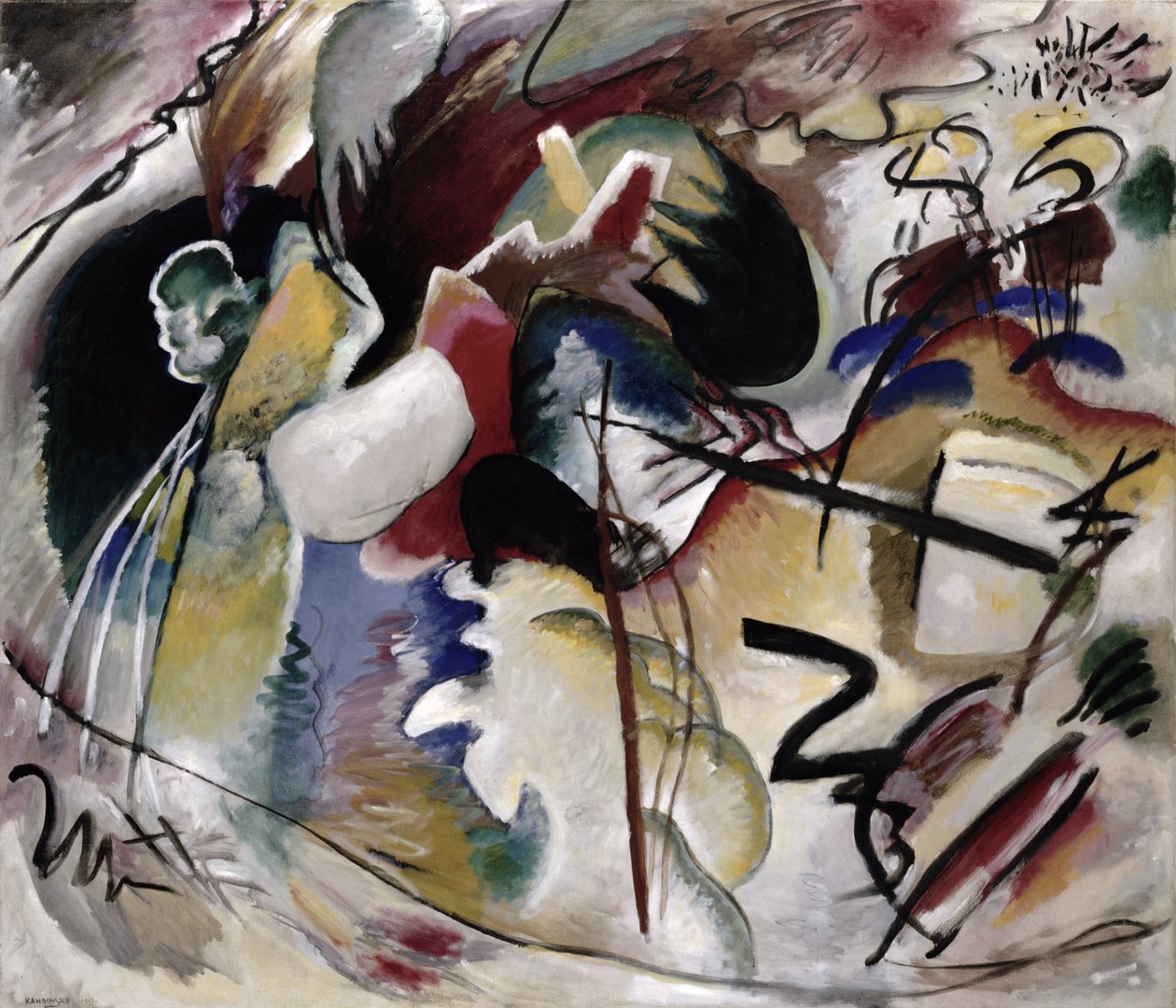رسم باللون الأبيض ، 1913 بواسطة فاسيلي كاندينسكي