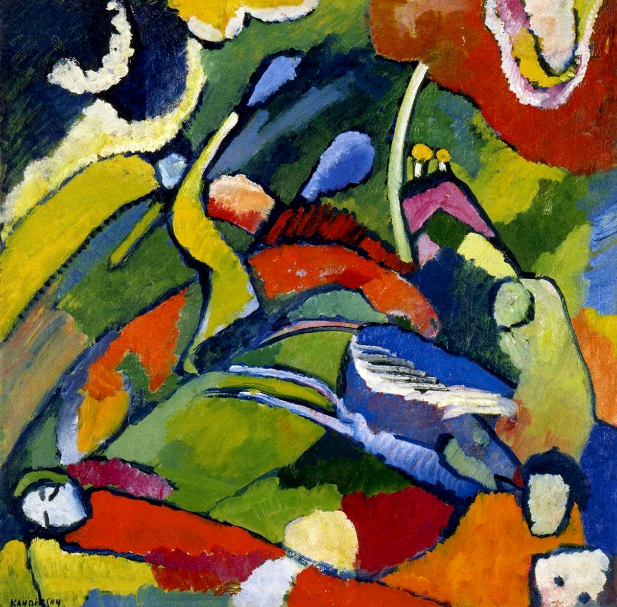 راكبان وشكل مستلقي ، c.1909-10 بواسطة فاسيلي كاندينسكي