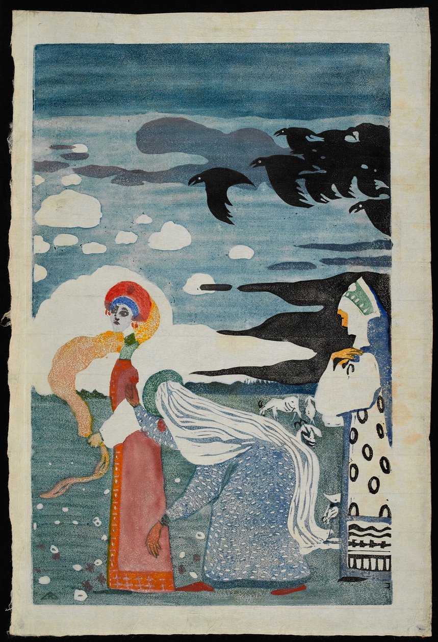 الغربان ، 1907. بواسطة فاسيلي كاندينسكي