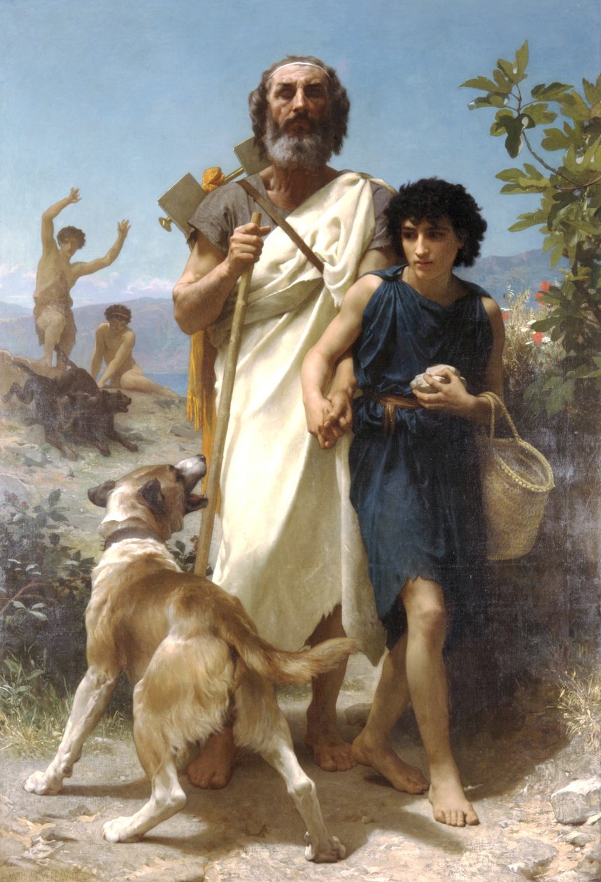 هوميروس ودليله (1874) بواسطة وليام أدولف بوغيرو