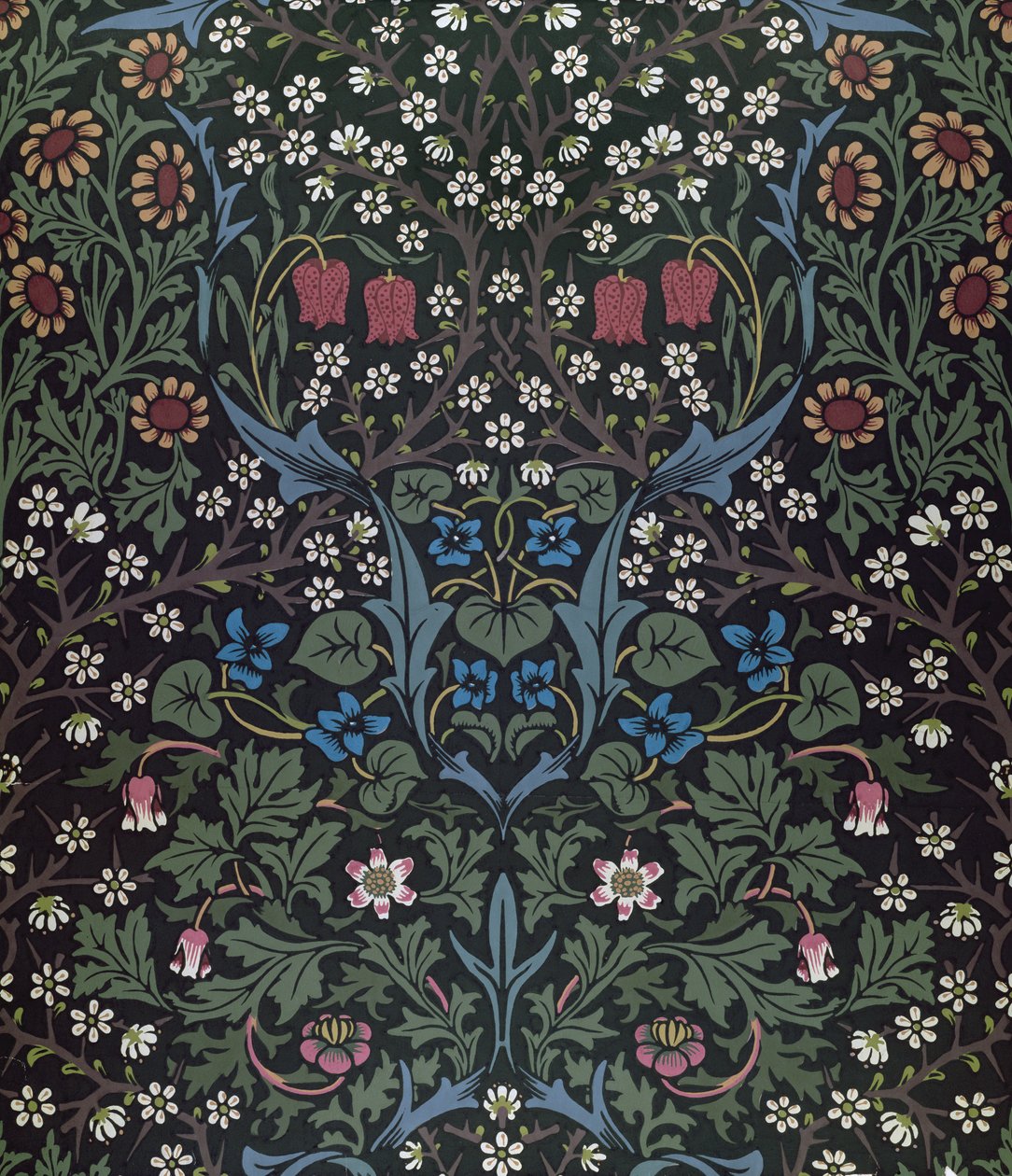 تصميم خلفية Blackthorn ، 1892 بواسطة وليام موريس