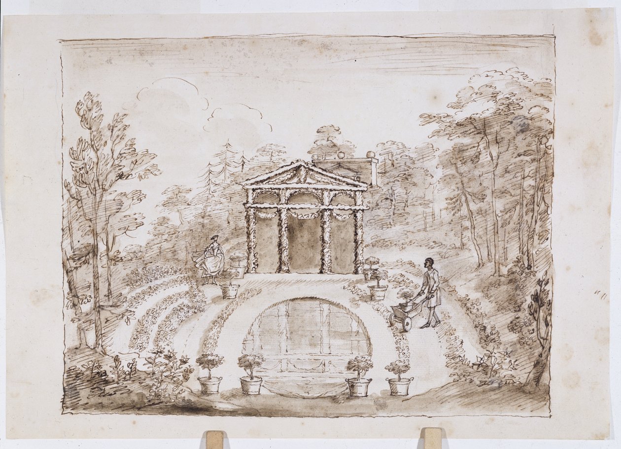 Floral temple and round pool بواسطة وليام كينت