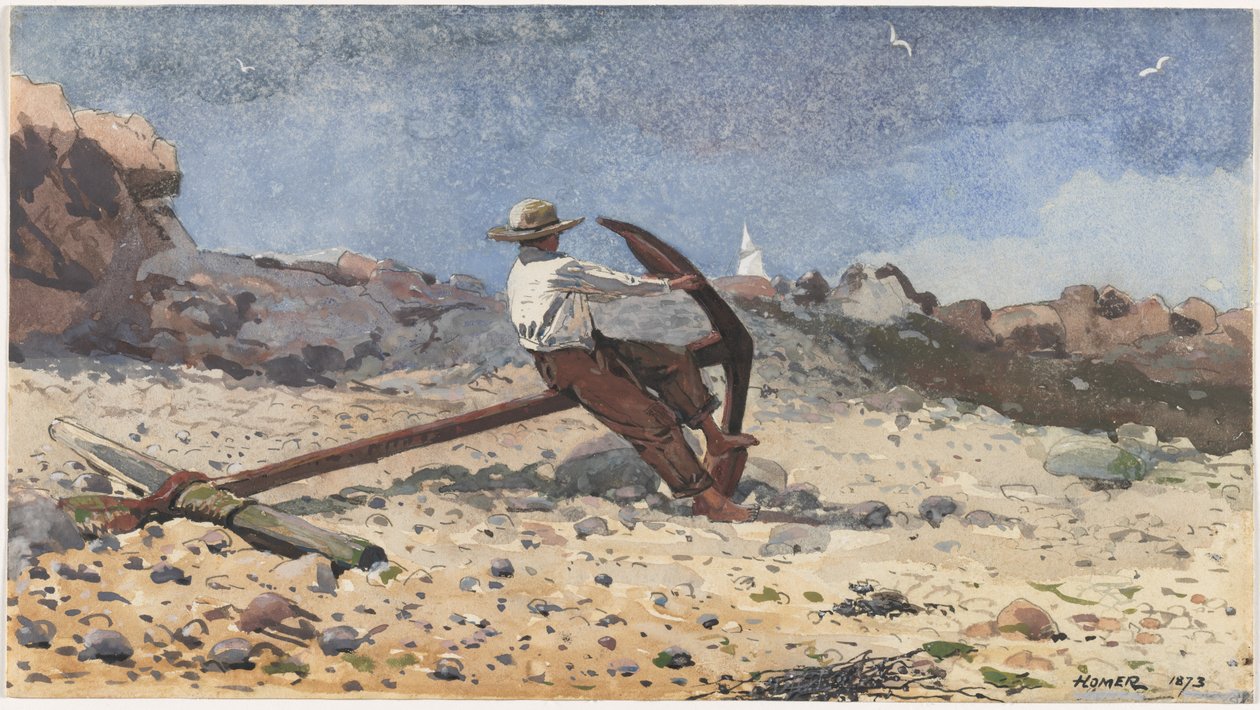 صبي مع مرساة ، 1873. بواسطة وينسلو هومر