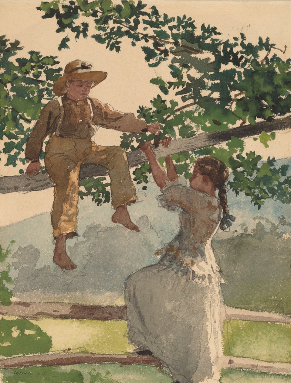 على السياج ، 1878. بواسطة وينسلو هومر