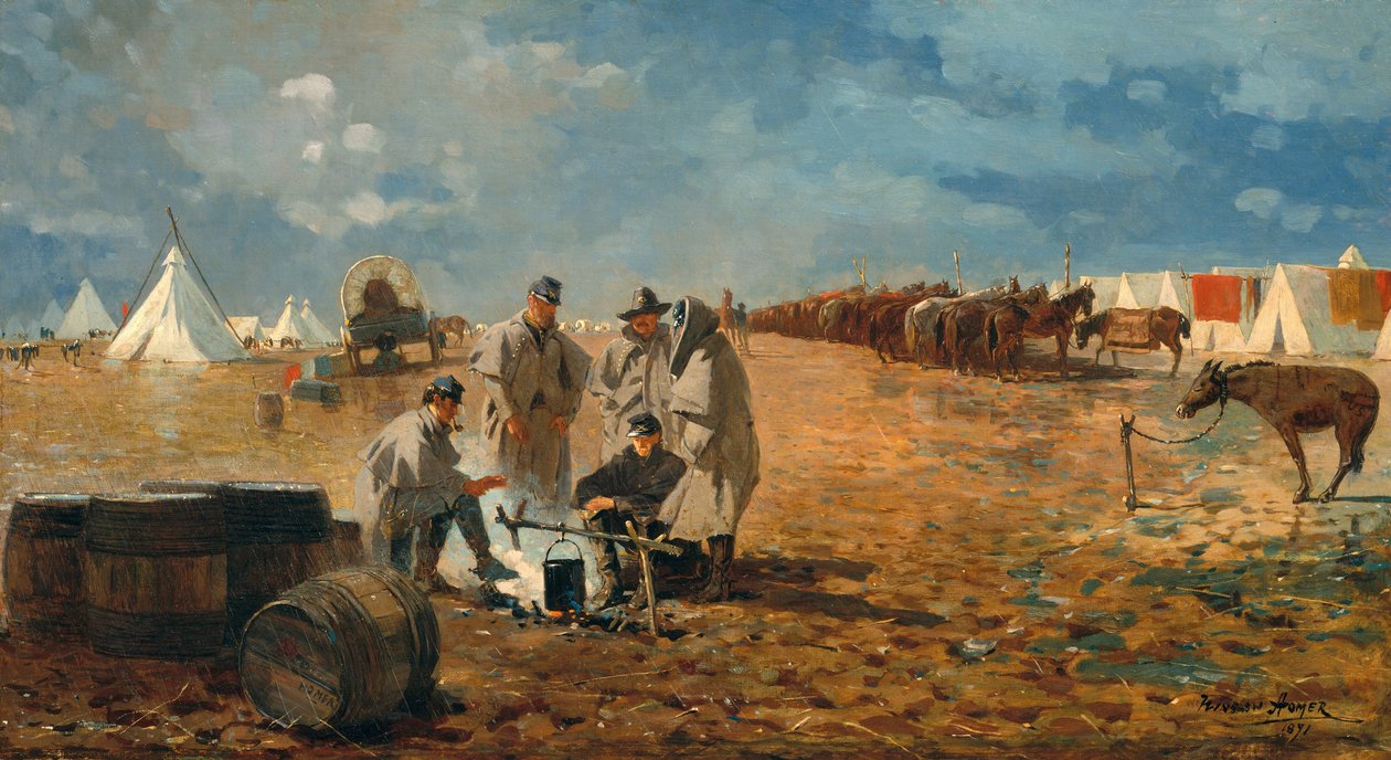 يوم ممطر في المخيم ، 1871 بواسطة وينسلو هومر