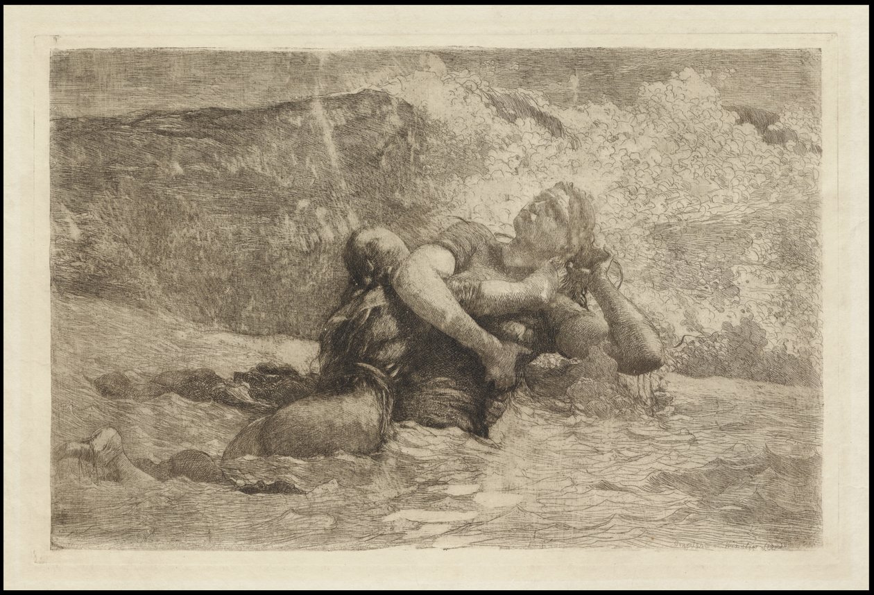 دراسة لـ Undertow ، c.1886 بواسطة وينسلو هومر