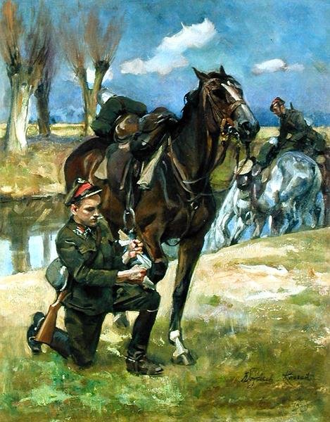 مساعدة صديق بواسطة Wojciech Kossak