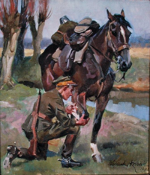 تضميد الجرح بواسطة Wojciech Kossak