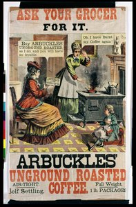 الإعلان الملصق Arbuckles Unground البن المحمص