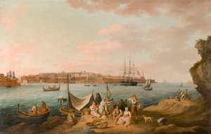 Harbour Scene ، مالطا (زيت على البطاقة)
