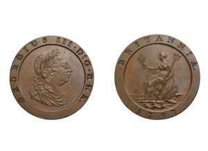 twopence Cartwheel ، 1797 (برونزية)