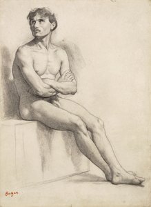 رجل جالس ، دراسة عارية ، 1858