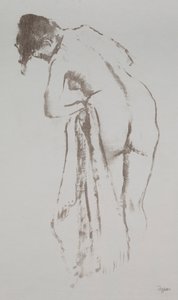 امرأة عارية مع منشفة ، واقفة ، 1891-92.
