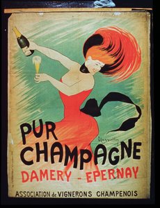 الإعلان عن ملصق Pur Champagne ، من Damery ، Epernay