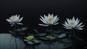 الرسم بالحبر: Waterlili-black_04