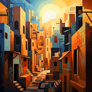 النمط التكعيبي في رسم المناظر الطبيعية الحضرية 4