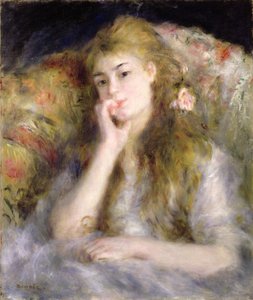 امرأة شابة جالسة ، 1876-77