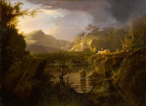 منظر رومانسي ، c.1826 (زيت على لوح خشبي)