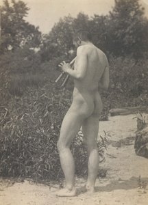 توماس إيكنز ، عارية ، لعب الأنابيب ، كاليفورنيا. 1883.