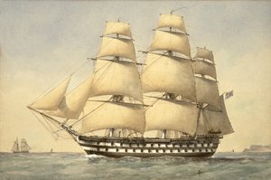 HMS Bellerophon قبالة الساحل ، 1875