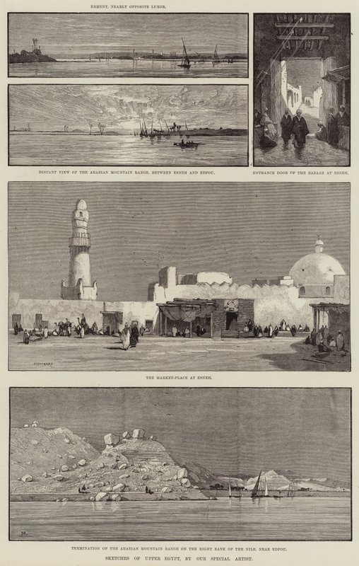اسكتشات صعيد مصر بواسطة تشارلز أوغست لويي