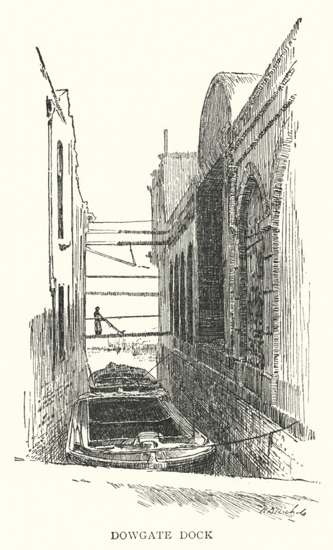 Dowgate Dock (نقش) بواسطة مدرسة اللغة الإنجليزية