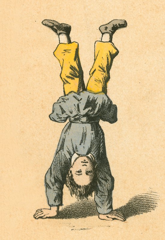 الوقوف على اليدين بواسطة مدرسة اللغة الإنجليزية