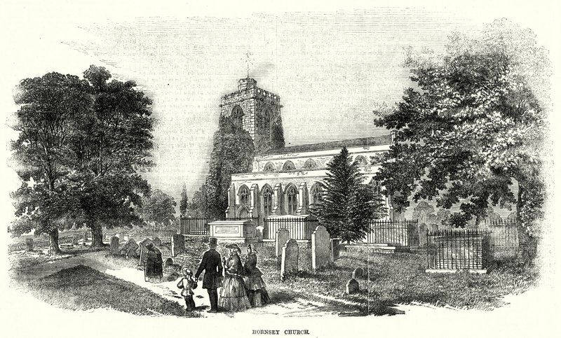 Hornsey Church (engraving) بواسطة مدرسة اللغة الإنجليزية