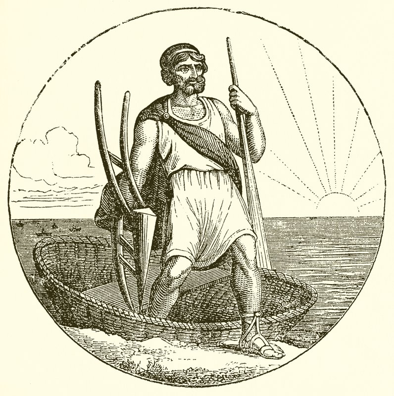 رجل في Coracle بواسطة مدرسة اللغة الإنجليزية