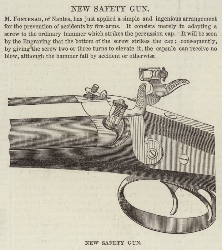 New Safety Gun (engraving) بواسطة مدرسة اللغة الإنجليزية