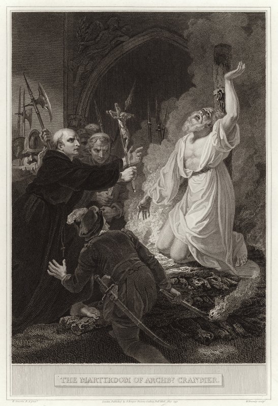 استشهاد Archbp Cranmer بواسطة مدرسة اللغة الإنجليزية
